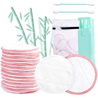 Los mejores  - AGPTEK 18Pcs Discos Desmaquillantes Reutilizables con 4 Pcs Bastoncillo de Algodón Reutilizable- Bolsa de Lavado- Aptos…